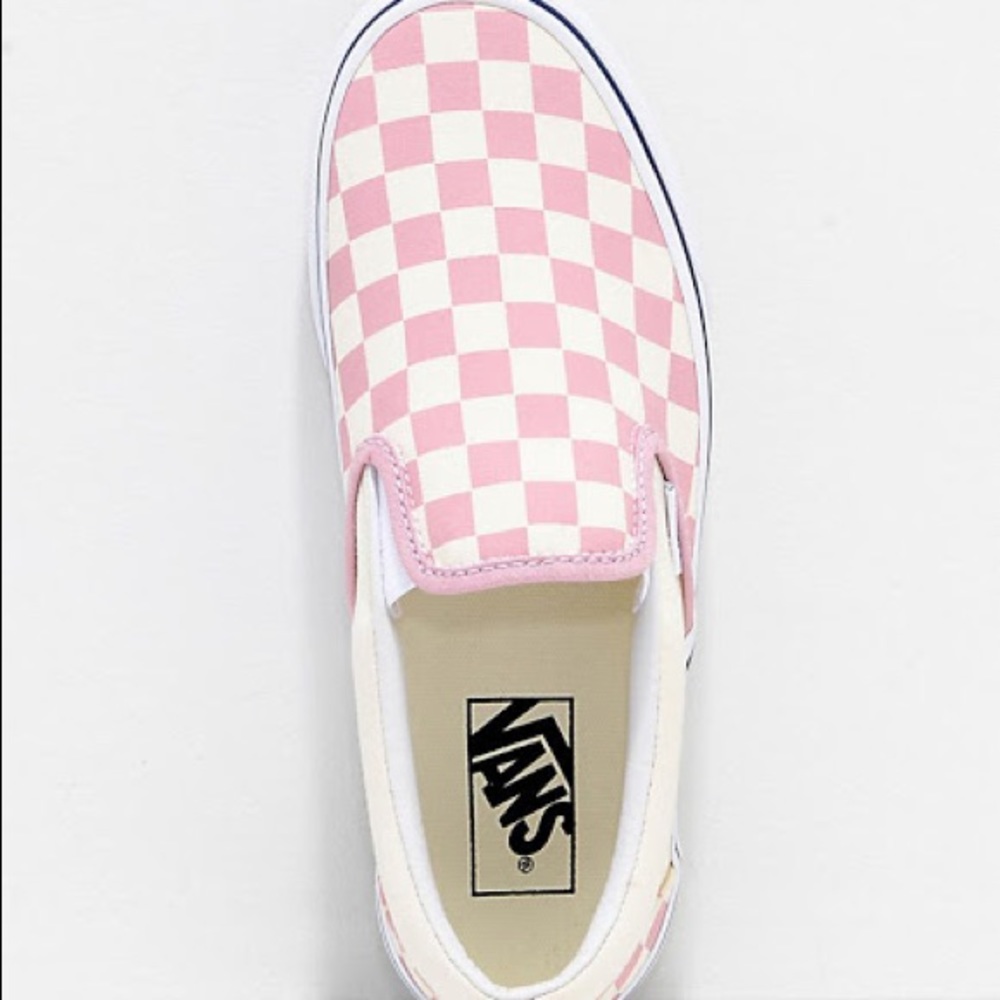 Vans Slip-On Pink Checkerboard Shoes